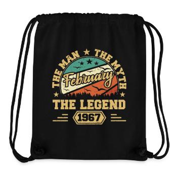 Geburtstagsgeschenk - geboren im Februar 1967 - Stanley/Stella recycelter Gym Bag - Schwarz - Vorne