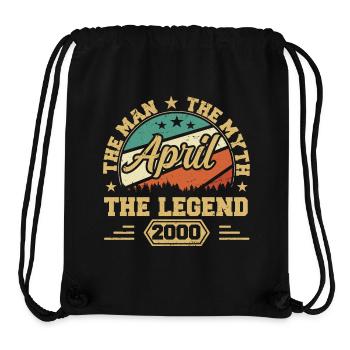 Born In April 2000 Funny Birthday Retro - Stanley/Stella Recycled Gym Bag - black - Front
