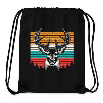 Cerf Vintage - cadeau Unique de la Nature - Sac à cordon recyclé Stanley/Stella - noir - Devant