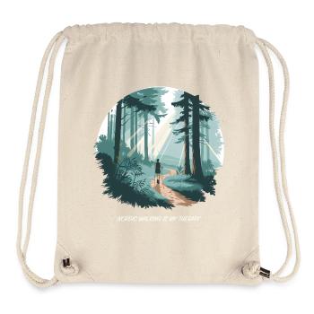 La marche nordique est ma thérapie – Running Forest Nature - Sac à cordon recyclé Stanley/Stella - blanc naturel - Devant