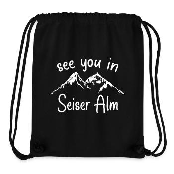 Seiser Alm Snowboarden Wandern und Ski fahren - Stanley/Stella recycelter Gym Bag - Schwarz - Vorne