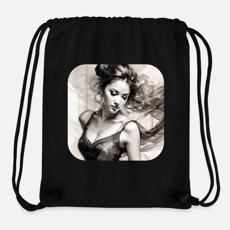 Beauté gracieuse - Sac à cordon recyclé Stanley/Stella - noir