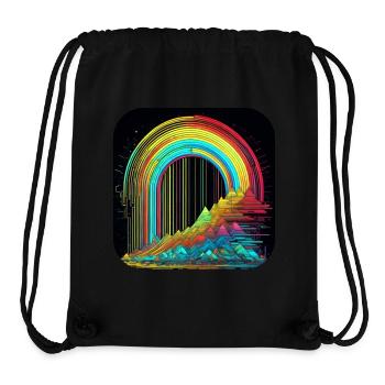 Psychedelisches Motiv Berge mit Regenbogen - Stanley/Stella recycelter Gym Bag - Schwarz - Vorne