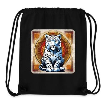 Mystical Motif Mysterious Snow Leopard - Stanley/Stella Recycled Gym Bag - black - Front