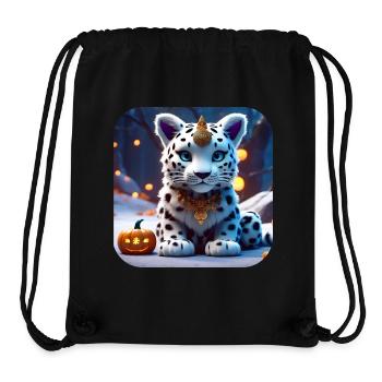 Niedlicher Schneeleopard - Stanley/Stella recycelter Gym Bag - Schwarz - Vorne