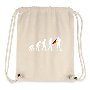 Évolution allemande super-héros héros drapeau allemand - Sac à cordon recyclé Stanley/Stella - blanc naturel - Devant