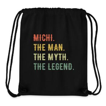 Michael Michi Prénom Abrégé Homme Mythe Légende - Sac à cordon recyclé Stanley/Stella - noir - Devant