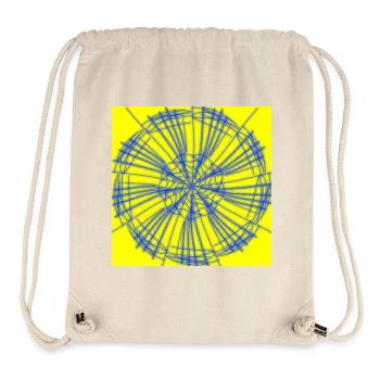 geometrisches Design in Blau und Gelb - Stanley/Stella recycelter Gym Bag - Naturweiß - Vorne