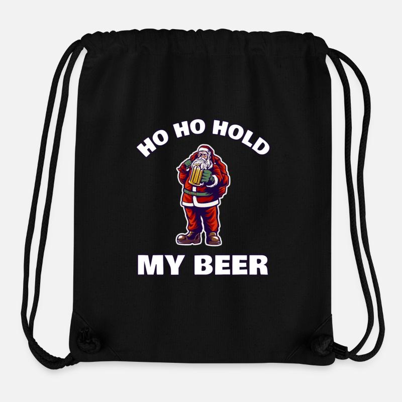 Père Noël Tiens ma bière - Sac à cordon recyclé Stanley/Stella - noir
