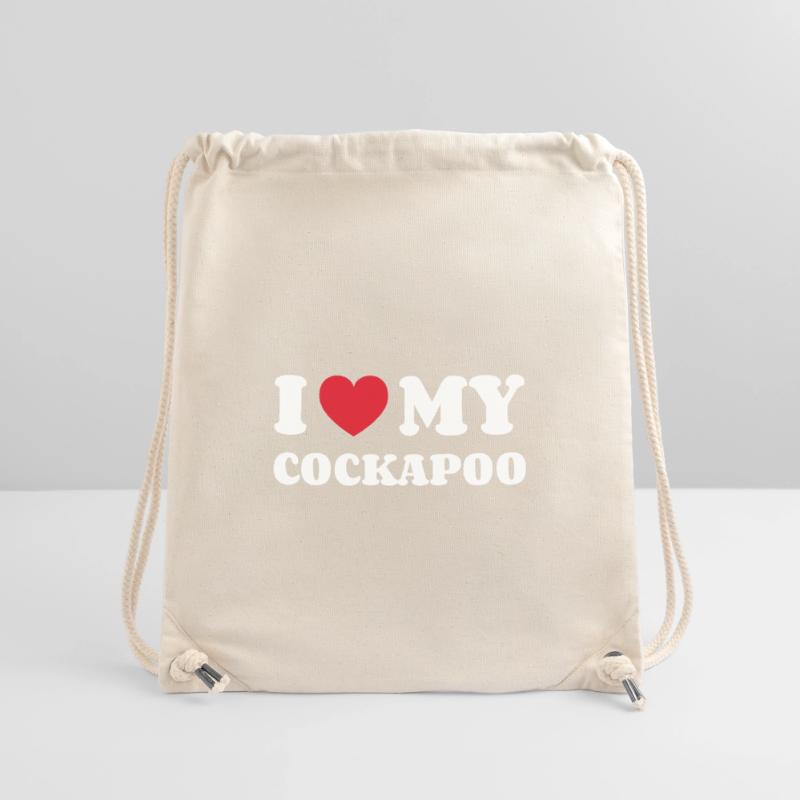 J'aime mon Cockapoo Cockerdoodle Cockerpoo Sac à cordon recyclé Stanley/Stella