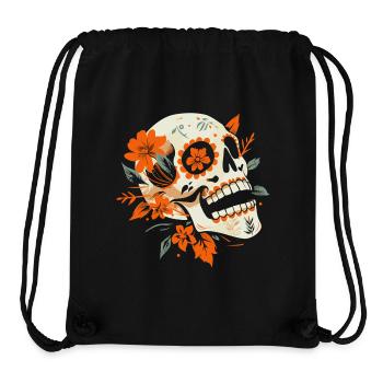 Totenkopf blumen halloween skull mexiko - Stanley/Stella recycelter Gym Bag - Schwarz - Vorne