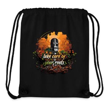 take care of your roots - Mikrofon reggae - Stanley/Stella recycelter Gym Bag - Schwarz - Vorne
