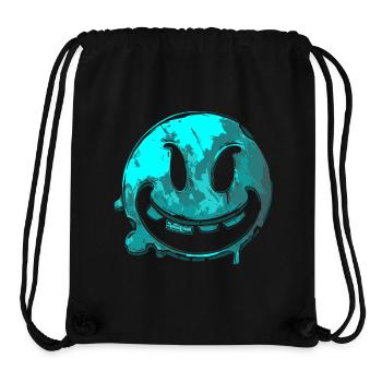 Trick or Treat Visage avec des dents en turquoise - Sac à cordon recyclé Stanley/Stella - noir - Devant