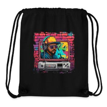Retro style - Stanley/Stella recycelter Gym Bag - Schwarz - Vorne