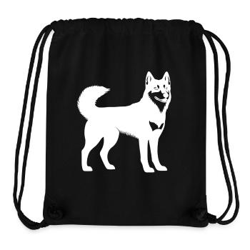 Husky White Vector Alaska Finland Dog - Stanley/Stella Recycled Gym Bag - black - Front