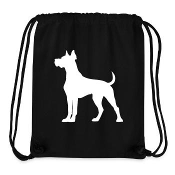 Dogue Allemand Chien Blanc Propriétaire Chien - Sac à cordon recyclé Stanley/Stella - noir - Devant