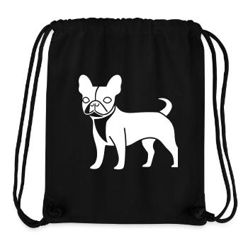 Boston terrier silhouette hund weiss - Stanley/Stella recycelter Gym Bag - Schwarz - Vorne