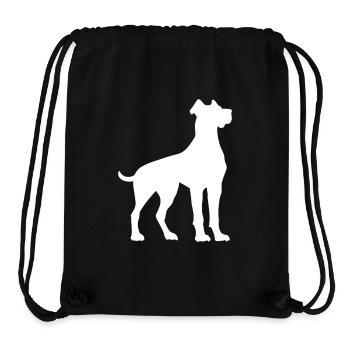 Great Dane silhouette white dog vector - Stanley/Stella Recycled Gym Bag - black - Front