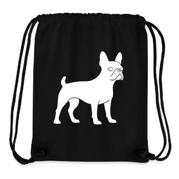 Silhouette du nez poilu du Boston terrier - Sac à cordon recyclé Stanley/Stella - noir - Devant