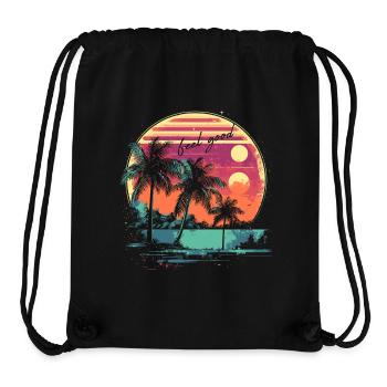 beach palmen feel good sunset - Stanley/Stella recycelter Gym Bag - Schwarz - Vorne