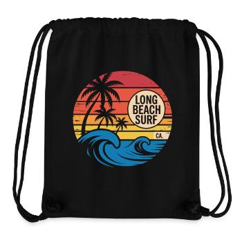 Long Beach California - surfing sunset - Stanley/Stella Recycled Gym Bag - black - Front