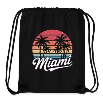 Strand Miami Florida Sunset Palmen - Stanley/Stella recycelter Gym Bag - Schwarz - Vorne