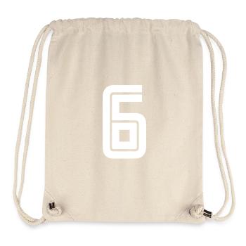 Maillot numéro 6 – Cadeau anniversaire 6 ans - Sac à cordon recyclé Stanley/Stella - blanc naturel - Devant