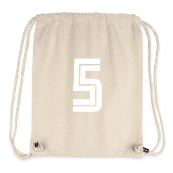 Maillot numéro 6 – Cadeau anniversaire 6 ans - Sac à cordon recyclé Stanley/Stella - blanc naturel - Devant