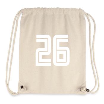 Trikotnummer 26 – Geschenk zum 26-jährigen Jubiläum - Stanley/Stella recycelter Gym Bag - Naturweiß - Vorne