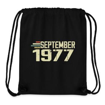 September 1977 Vintage Geschenkidee September 1977 - Stanley/Stella recycelter Gym Bag - Schwarz - Vorne