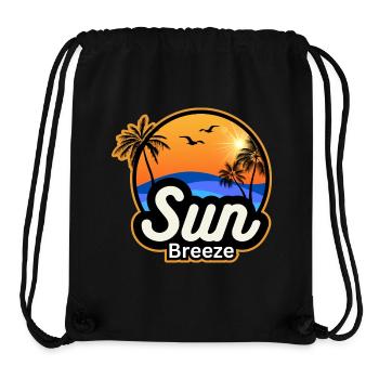 SUN Breeze - Urlaubsmotiv mit Palmen am Meer - Stanley/Stella recycelter Gym Bag - Schwarz - Vorne