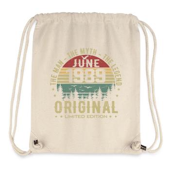 1989 Juni 1989 Geburtstag Juni 1989 Juni Geschenk - Stanley/Stella recycelter Gym Bag - Naturweiß - Vorne