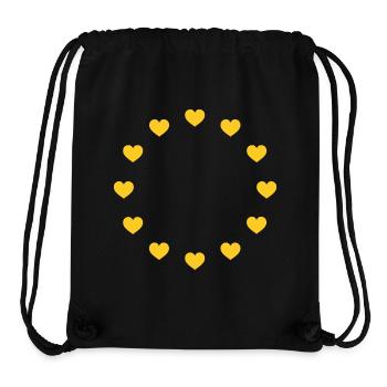 EU Flag with yellow hearts - Stanley/Stella Recycled Gym Bag - black - Front