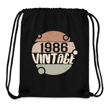 Vintage 1986 Cadeaux rétro 1986 millésime 1986 - Sac à cordon recyclé Stanley/Stella - noir - Devant