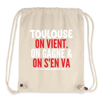Rugby Toulouse Humour Cadeau Supporter Rugby - Sac à cordon recyclé Stanley/Stella - blanc naturel - Devant