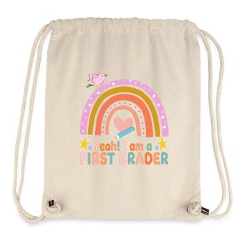 Back to School, First Grade - Stanley/Stella Recycled Gym Bag - natural - Front