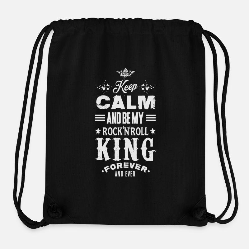 KEEP CALM AND BE MY ROCK'N'ROLL KING - Stanley/Stella Recycled Gym Bag - black