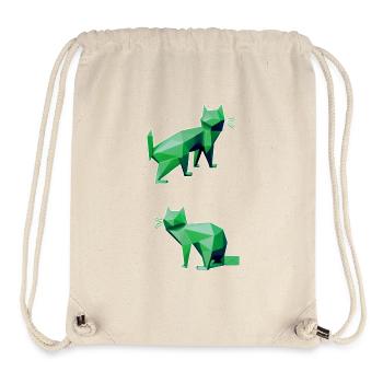 Green Geometry Cats Duo - Stanley/Stella Recycled Gym Bag - natural - Front