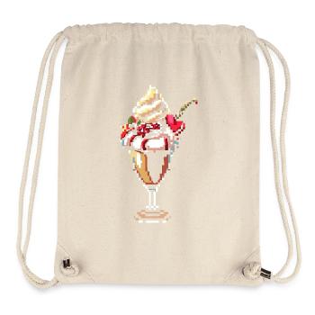 Ice cream sundae pixel graphic - Stanley/Stella Recycled Gym Bag - natural - Front