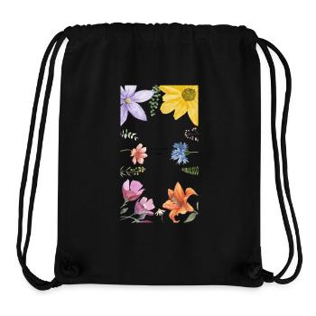 Le pouvoir des fleurs - Sac à cordon recyclé Stanley/Stella - noir - Devant