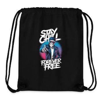 Bleib locker – Für immer frei - Stanley/Stella recycelter Gym Bag - Schwarz - Vorne