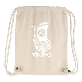 White Viking Ship - Stanley/Stella Recycled Gym Bag - natural - Front