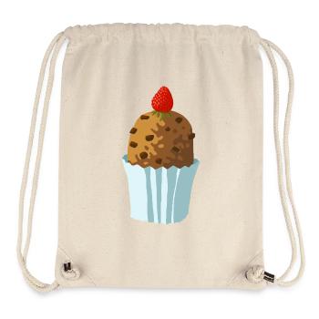 tasty chocolate cake with strawberry - Stanley/Stella Recycled Gym Bag - natural - Front