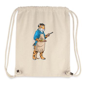 Tiger Painter Brush Painting - Stanley/Stella Recycled Gym Bag - natural - Front