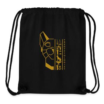 Hiéroglyphes Bastet - motif or by Fregyptologist - Sac à cordon recyclé Stanley/Stella - noir - Devant