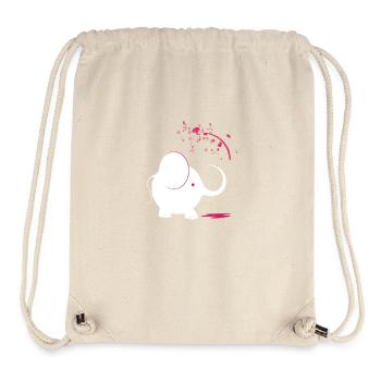 Weißer Elefant mit rosa Farbe - Stanley/Stella recycelter Gym Bag - Naturweiß - Vorne