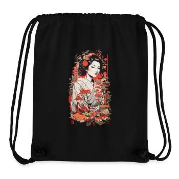 Japanische Aesthetic Sushi Vintage Ukiyo-E Kunst - Stanley/Stella recycelter Gym Bag - Schwarz - Vorne