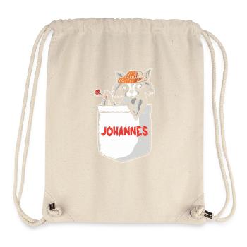 Raton laveur Johannes - Sac à cordon recyclé Stanley/Stella - blanc naturel - Devant