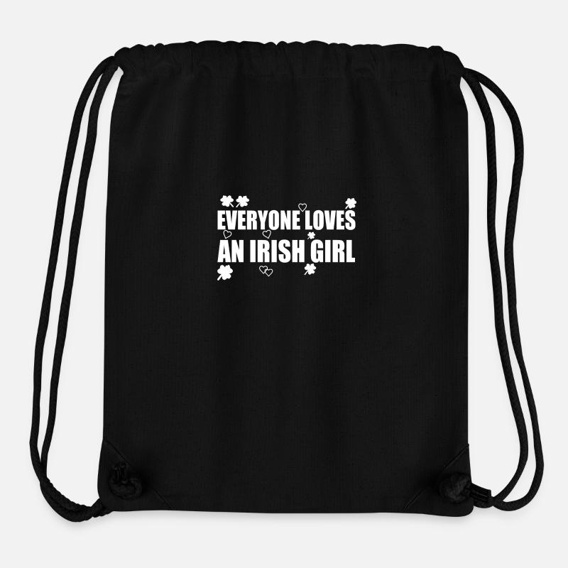 Everyone loves an irish girl - Sac à cordon recyclé Stanley/Stella - noir