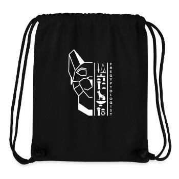 Hiéroglyphes Bastet motif blanc by Fregyptologist - Sac à cordon recyclé Stanley/Stella - noir - Devant